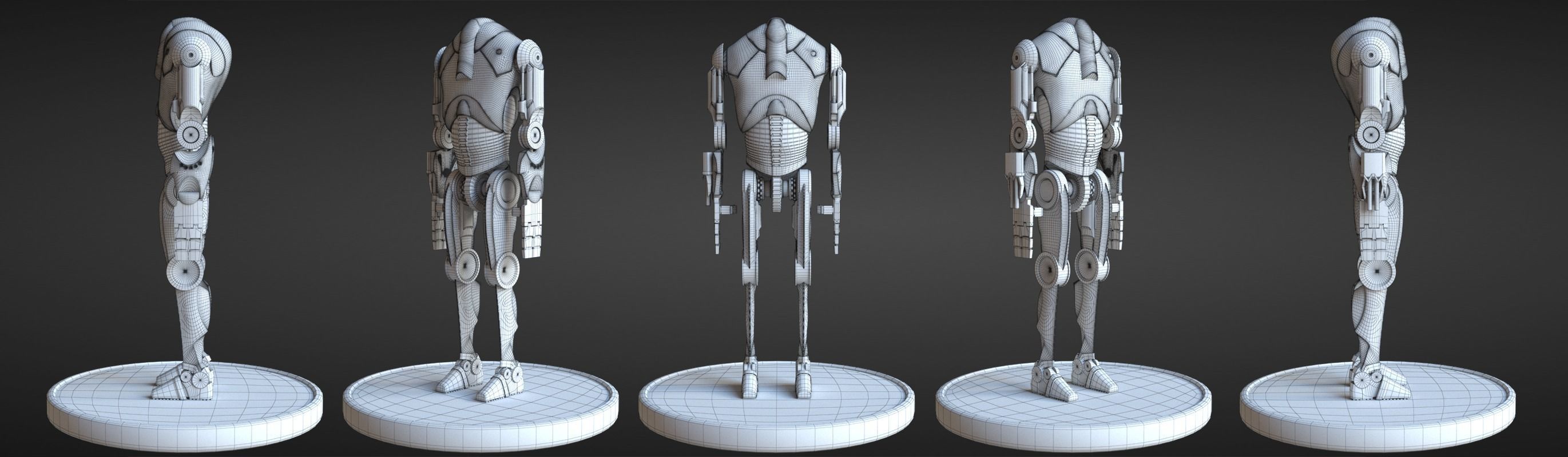 B2 Battle Droid Low-poly 3D model_20