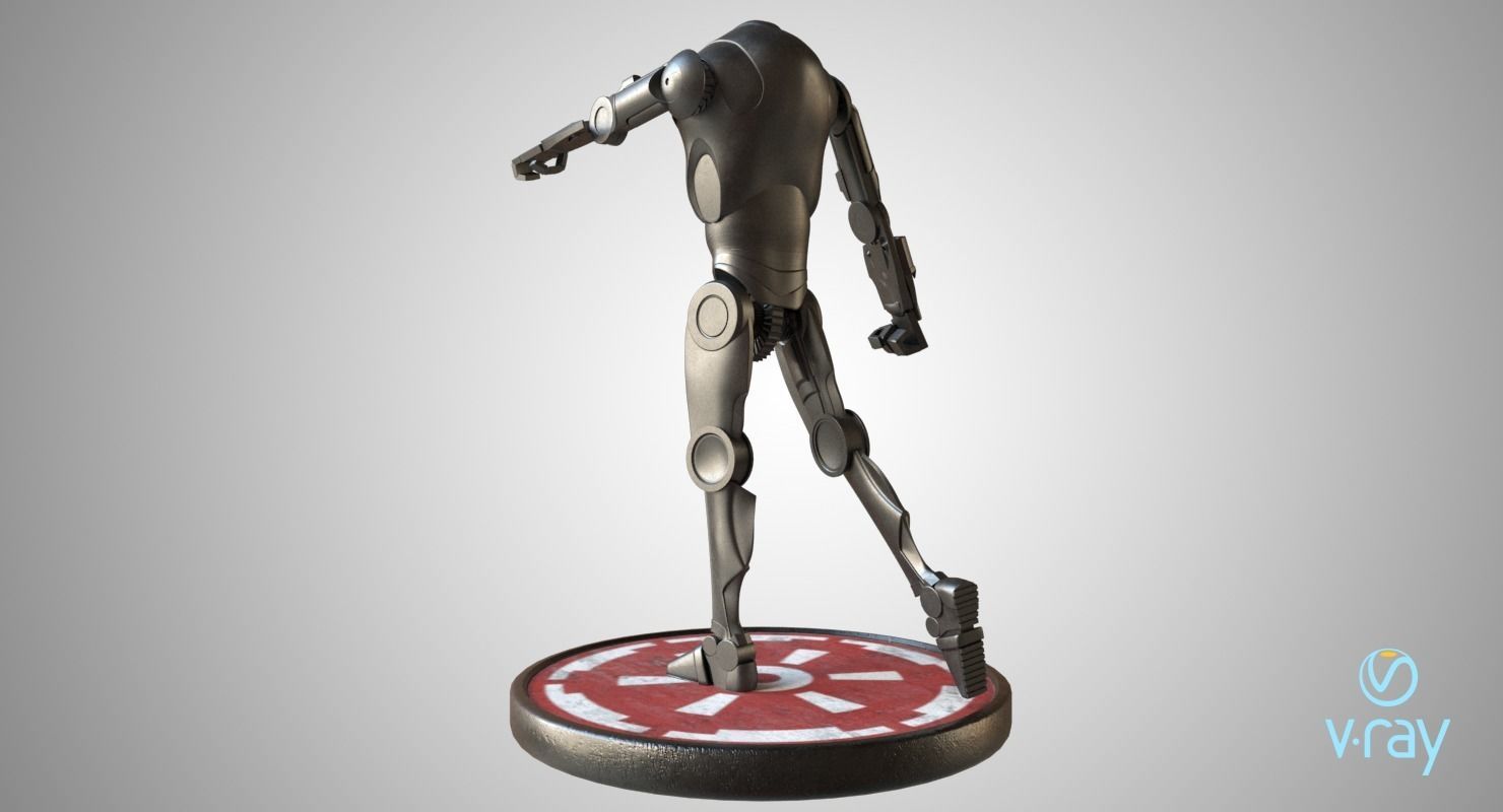 B2 Battle Droid Low-poly 3D model_11