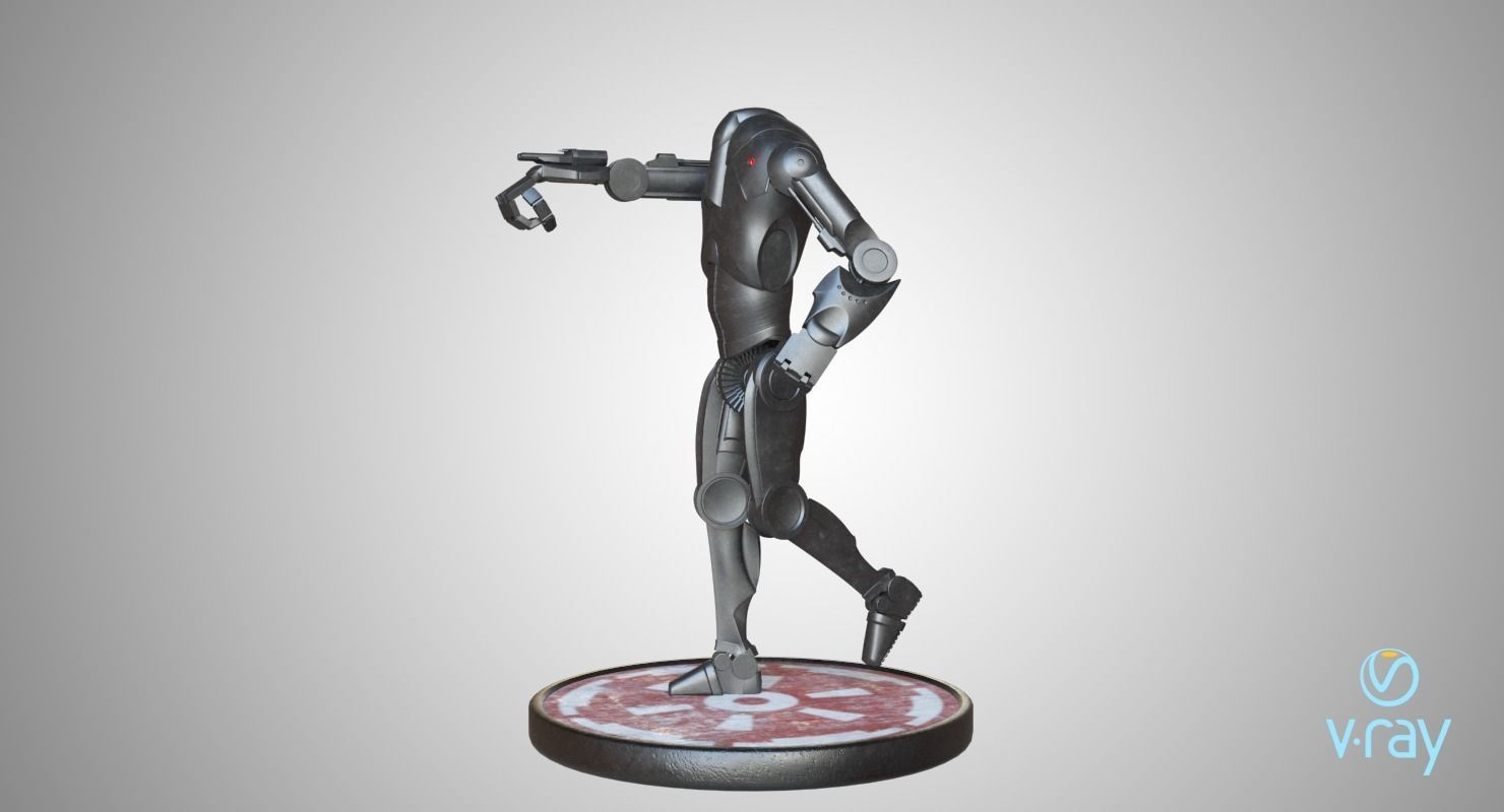 B2 Battle Droid Low-poly 3D model_14