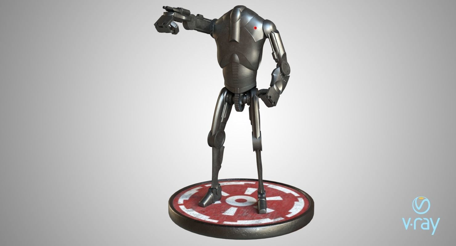 B2 Battle Droid Low-poly 3D model_4