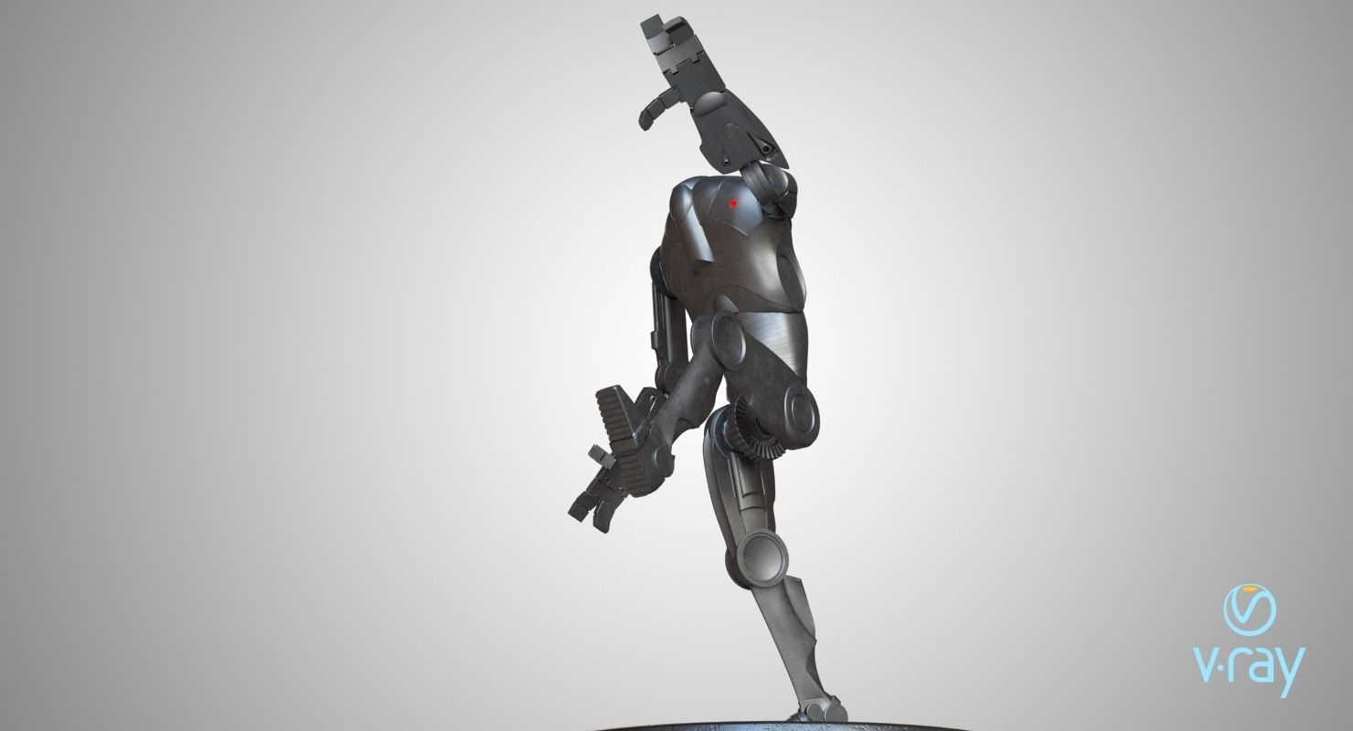 B2 Battle Droid Low-poly 3D model_8