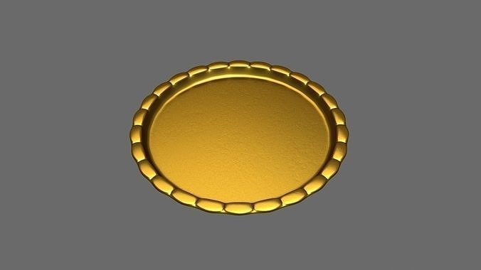 Round Gold Plate Free low-poly 3D model