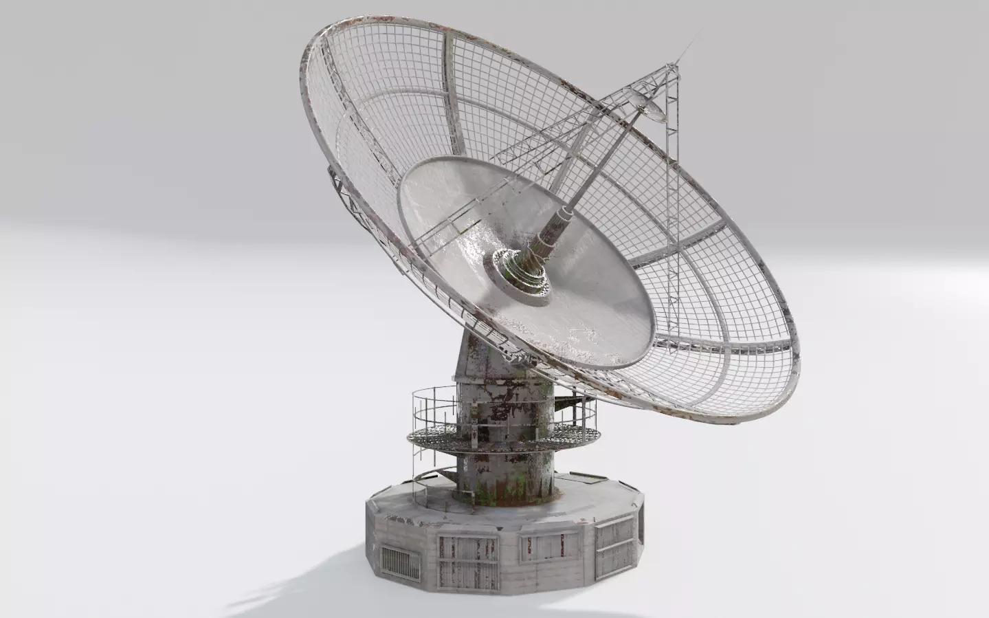 radio satelitte dish Low-poly 3D model_0