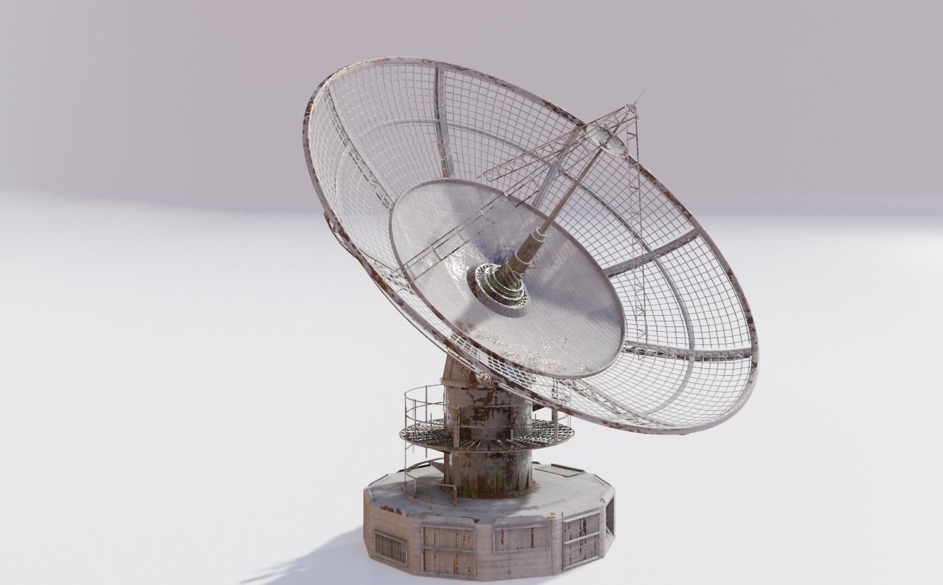 radio satelitte dish Low-poly 3D model_11