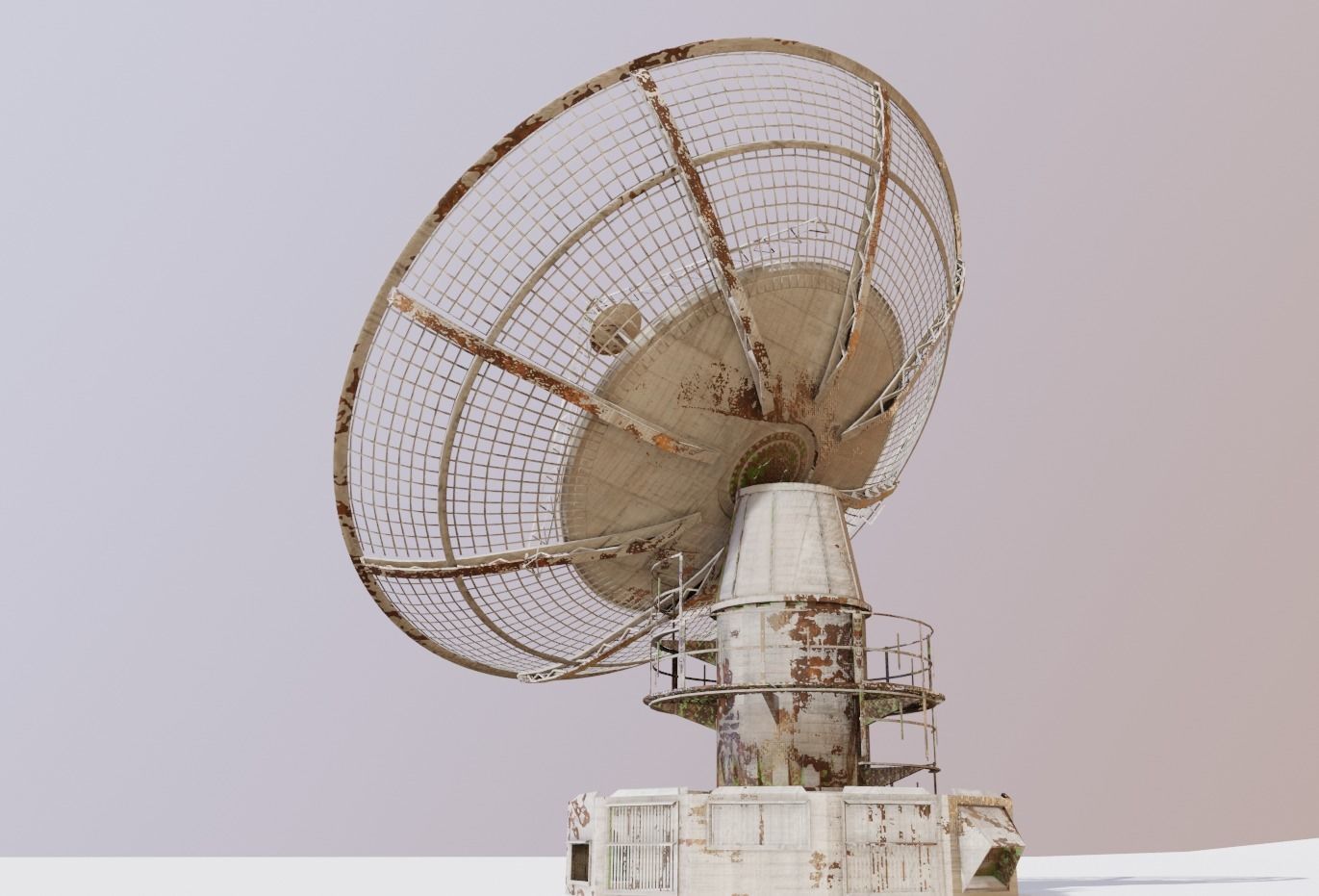 radio satelitte dish Low-poly 3D model_5