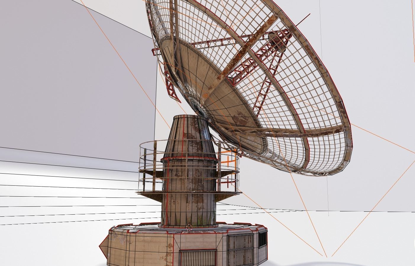 radio satelitte dish Low-poly 3D model_6