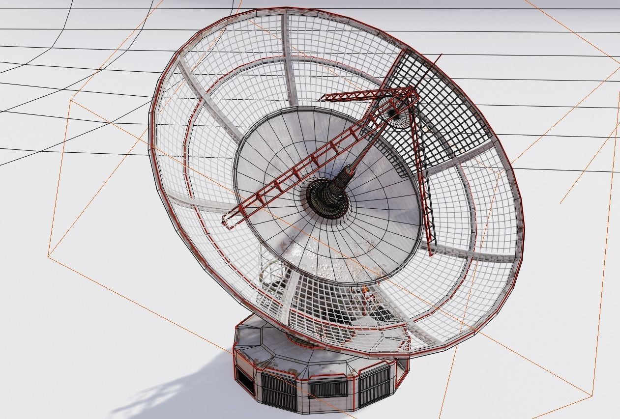 radio satelitte dish Low-poly 3D model_4
