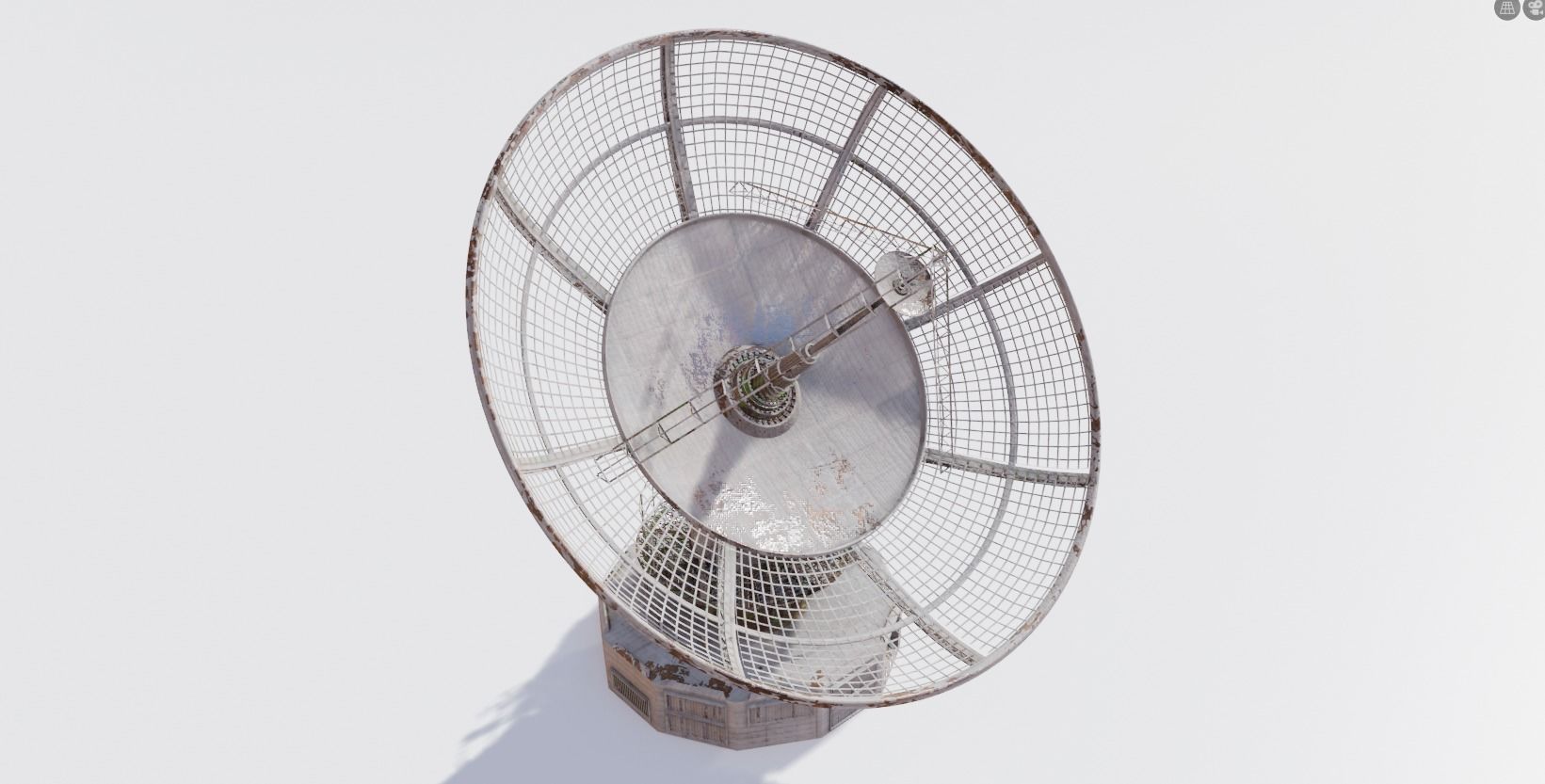 radio satelitte dish Low-poly 3D model_10