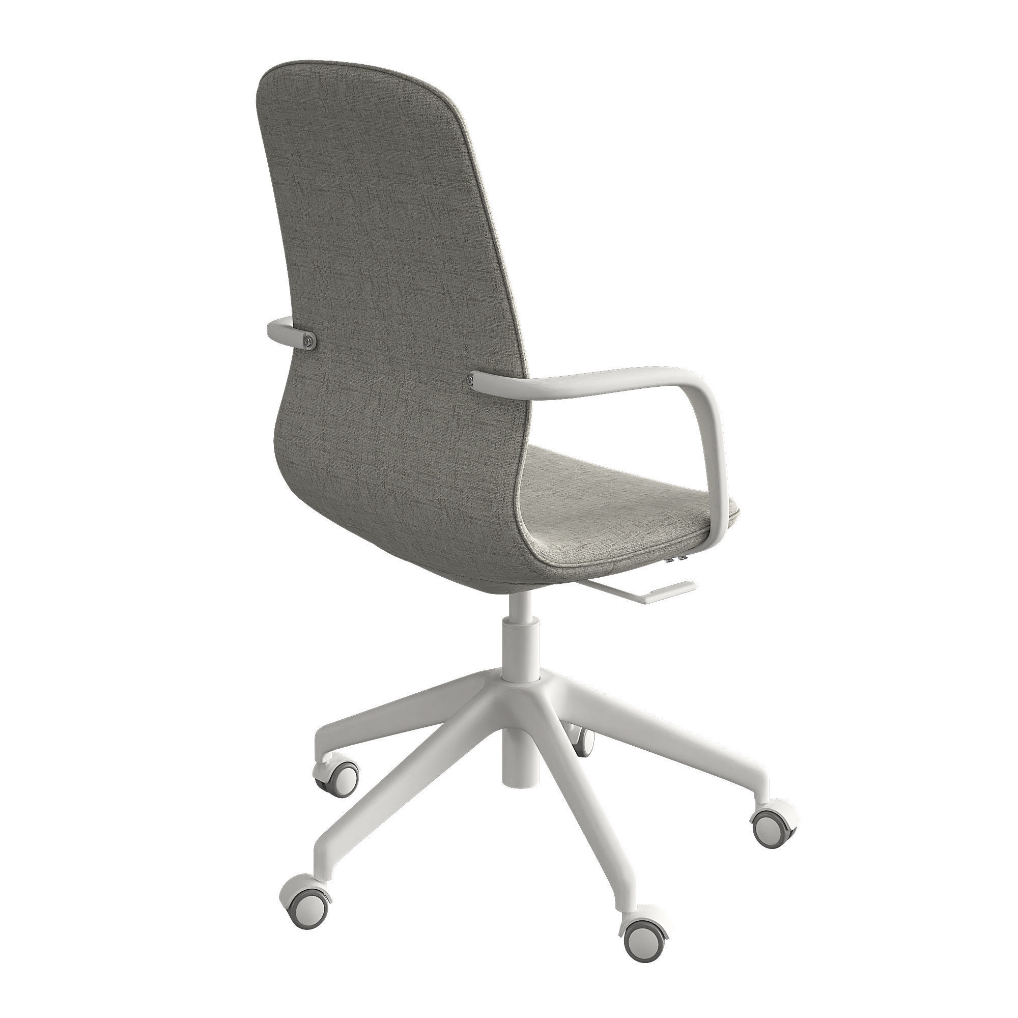 LANGFJALL office chair with upholstered seat and castor wheels 3D model_1