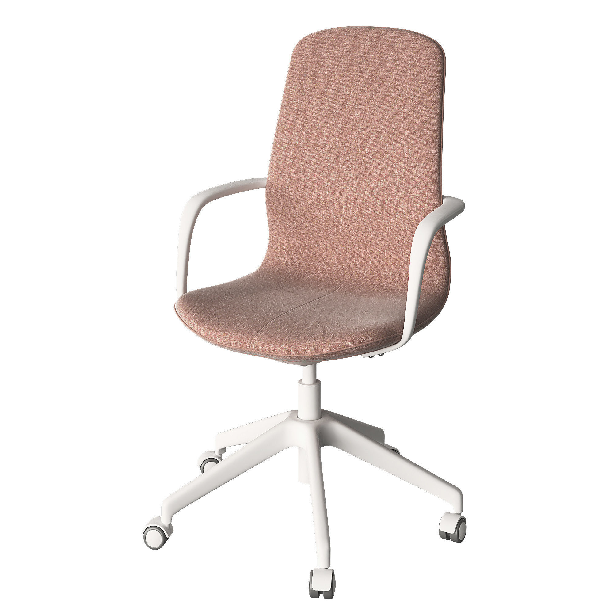 LANGFJALL office chair with upholstered seat and castor wheels 3D model_2