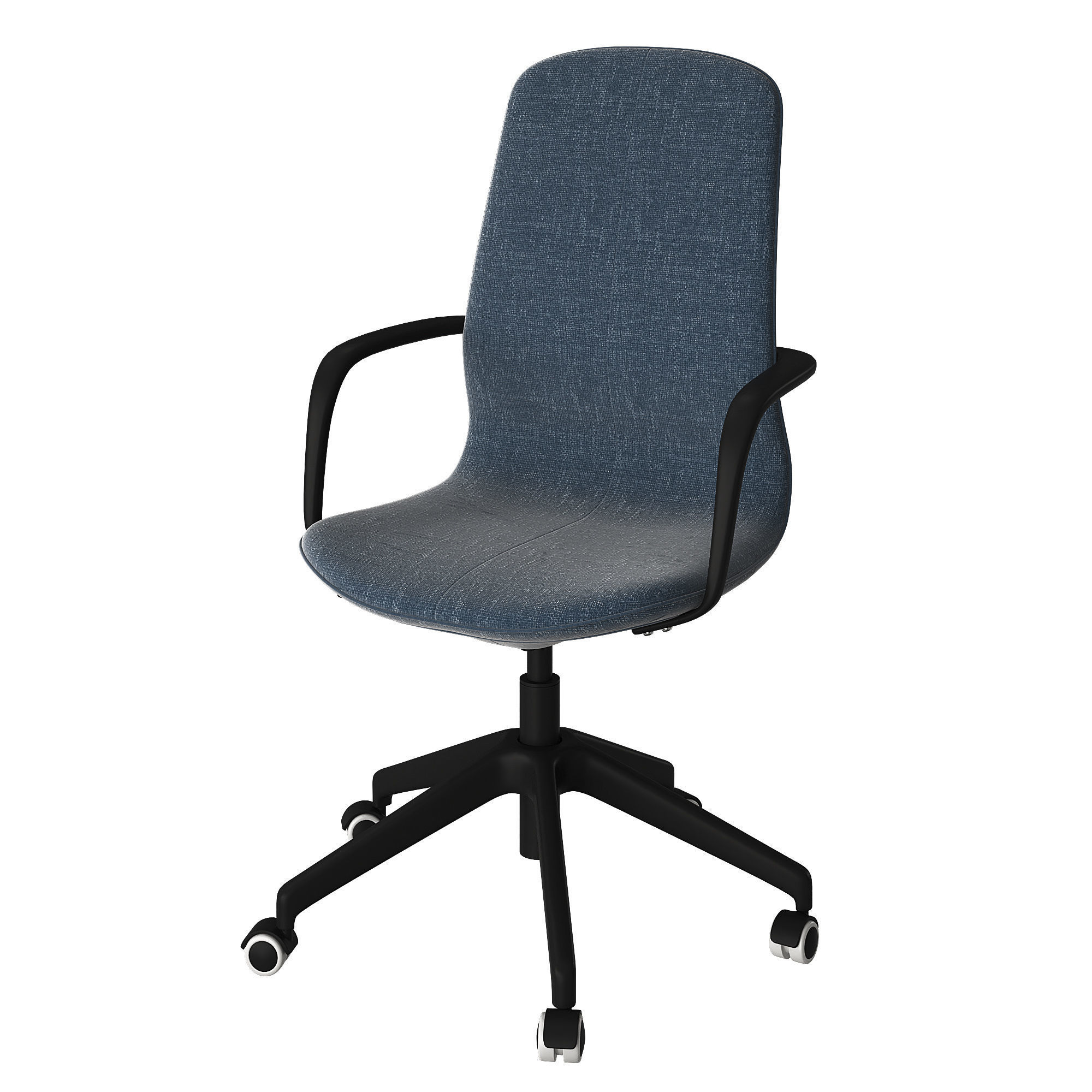 LANGFJALL office chair with upholstered seat and castor wheels 3D model_6