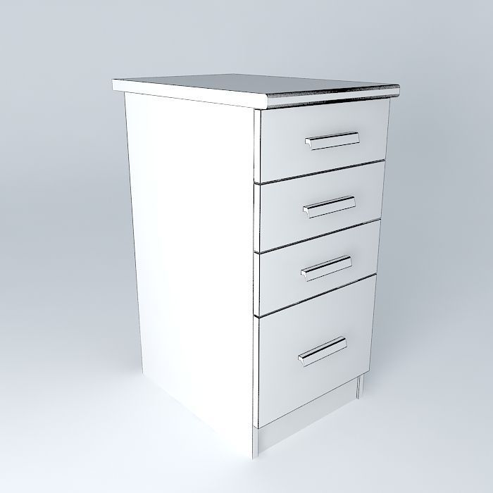 Cabinets D40F Free 3D model_3