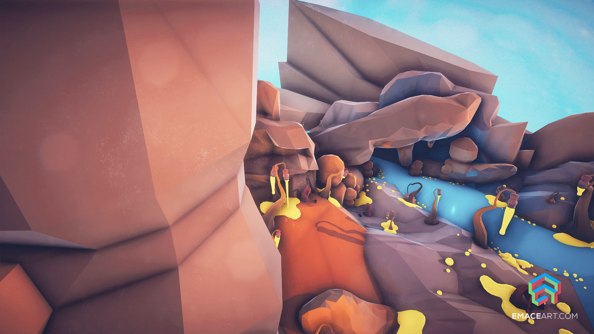 Free low poly lava Plants Free low-poly 3D model_1