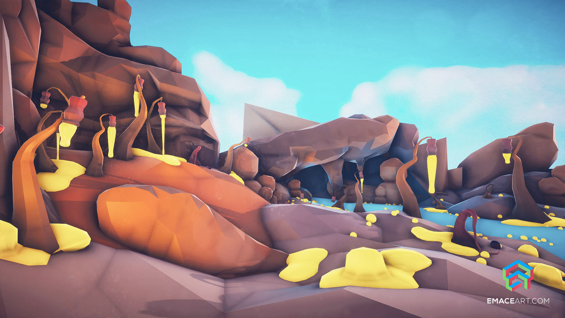 Free low poly lava Plants Free low-poly 3D model_2