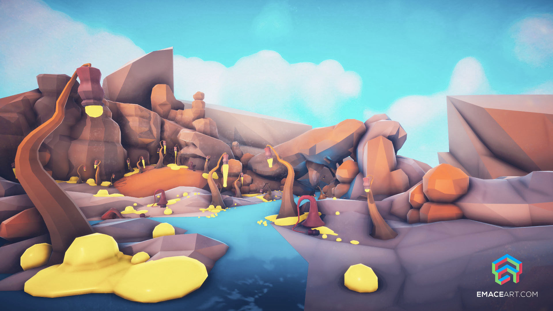 Free low poly lava Plants Free low-poly 3D model_3