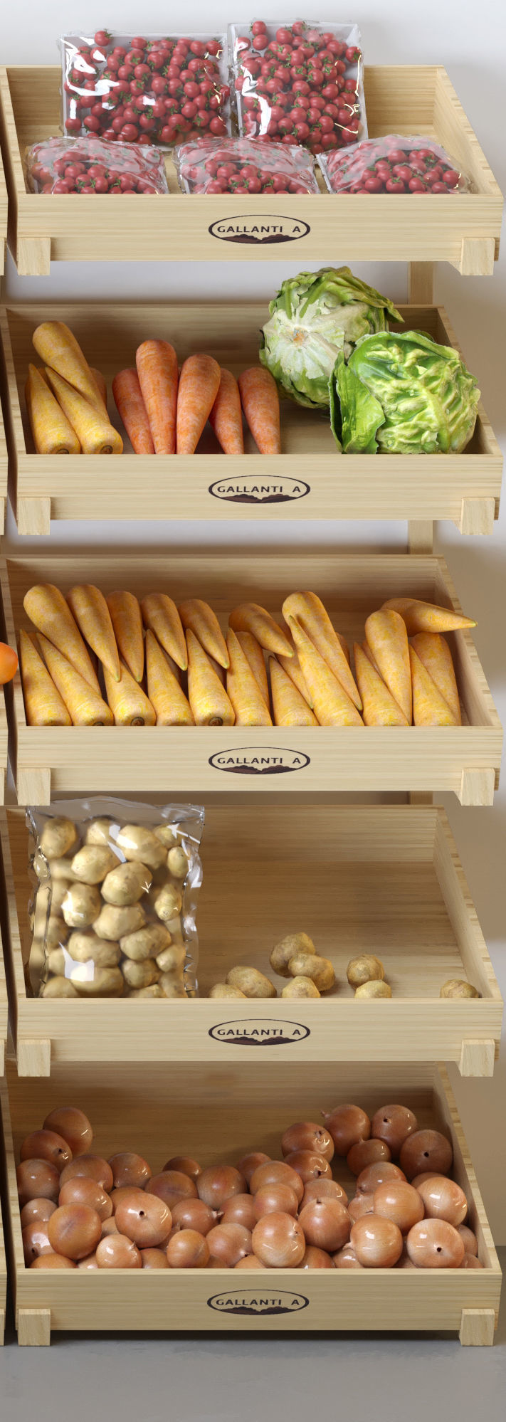 Vegetable Set Counter 3D model_4