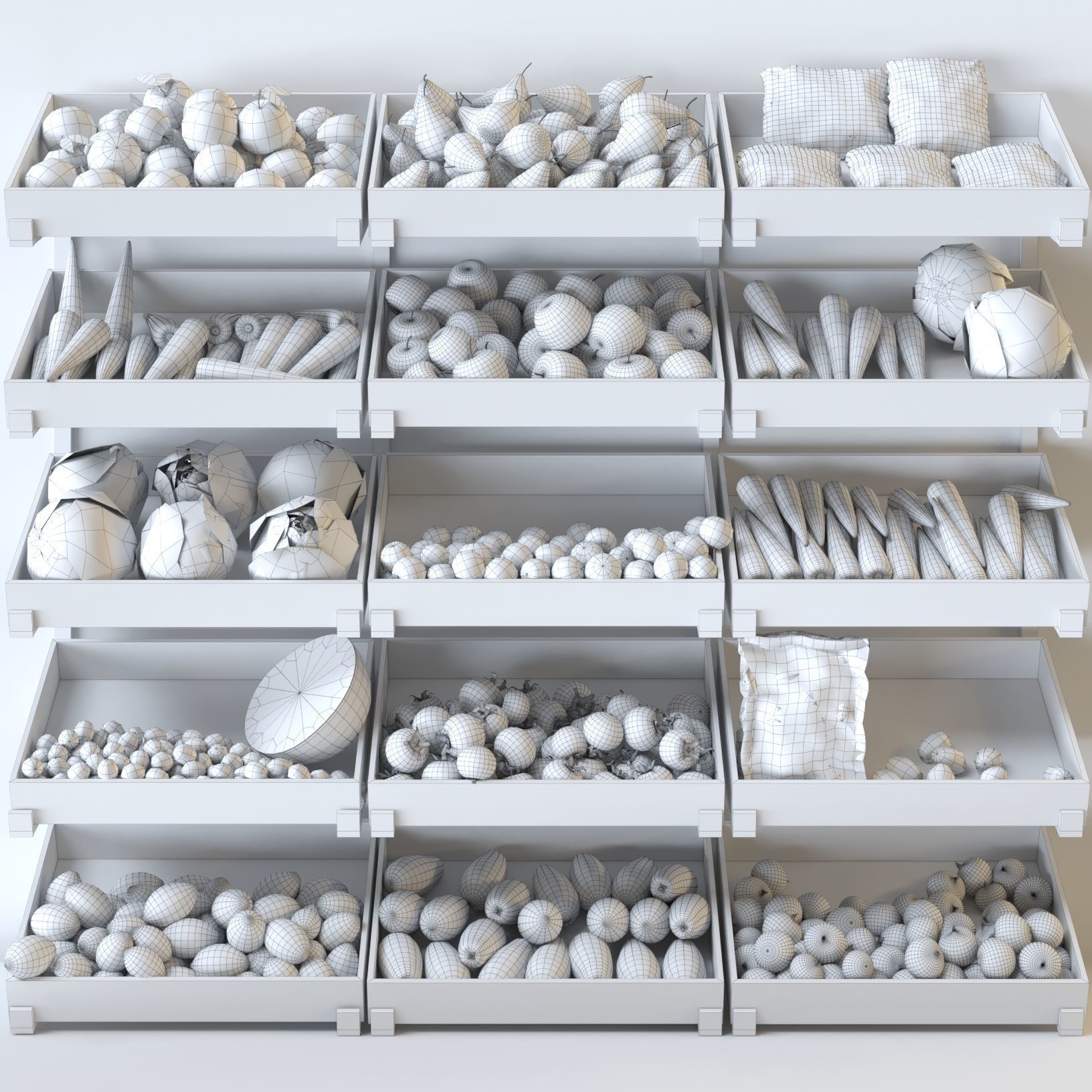 Vegetable Set Counter 3D model_1