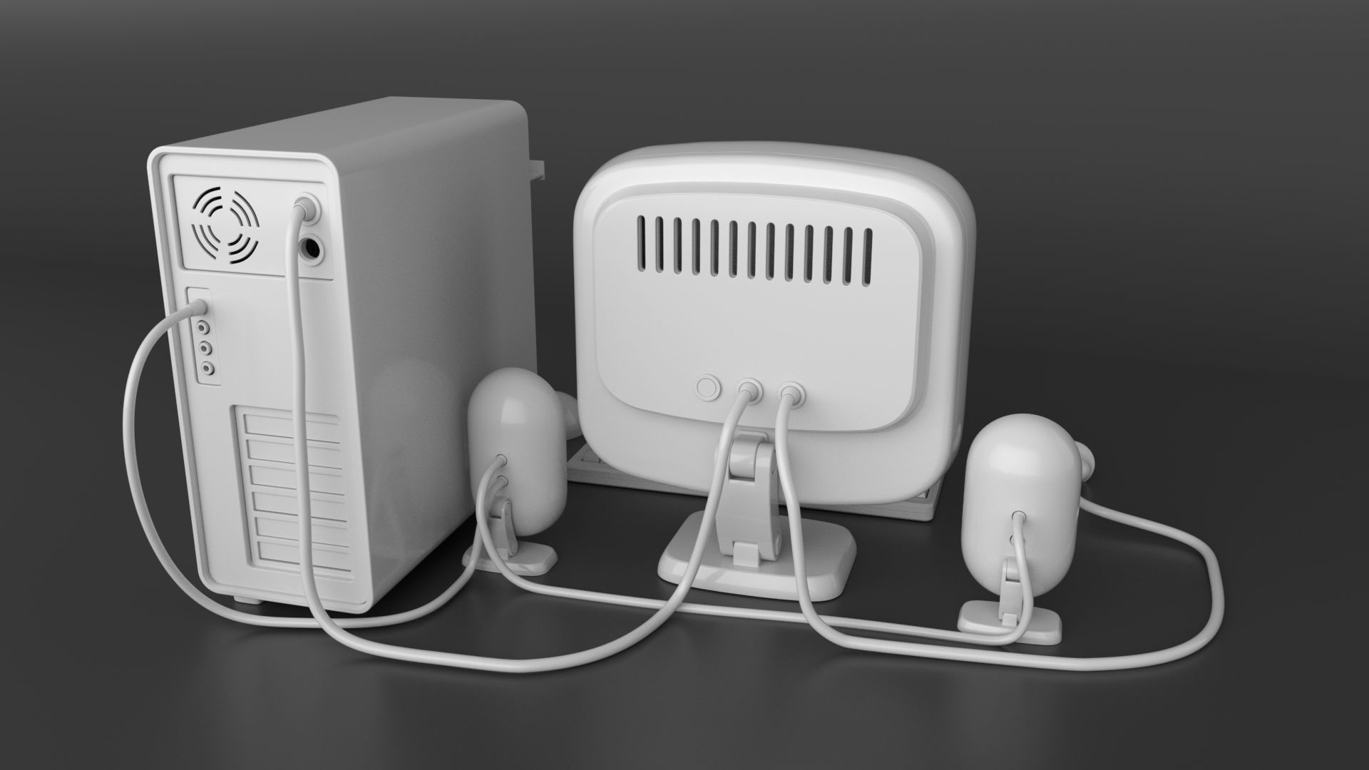 pc set Cartoon Computer  3D model_7