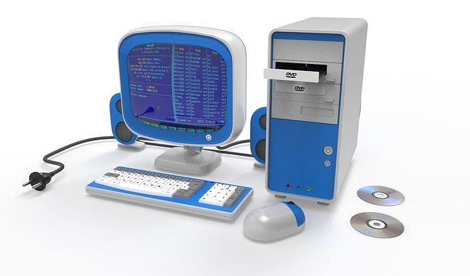 pc set Cartoon Computer  3D model