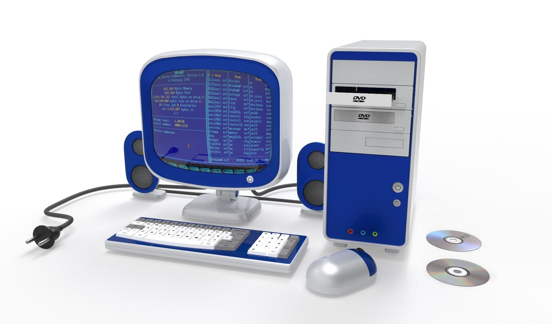 pc set Cartoon Computer  3D model_2