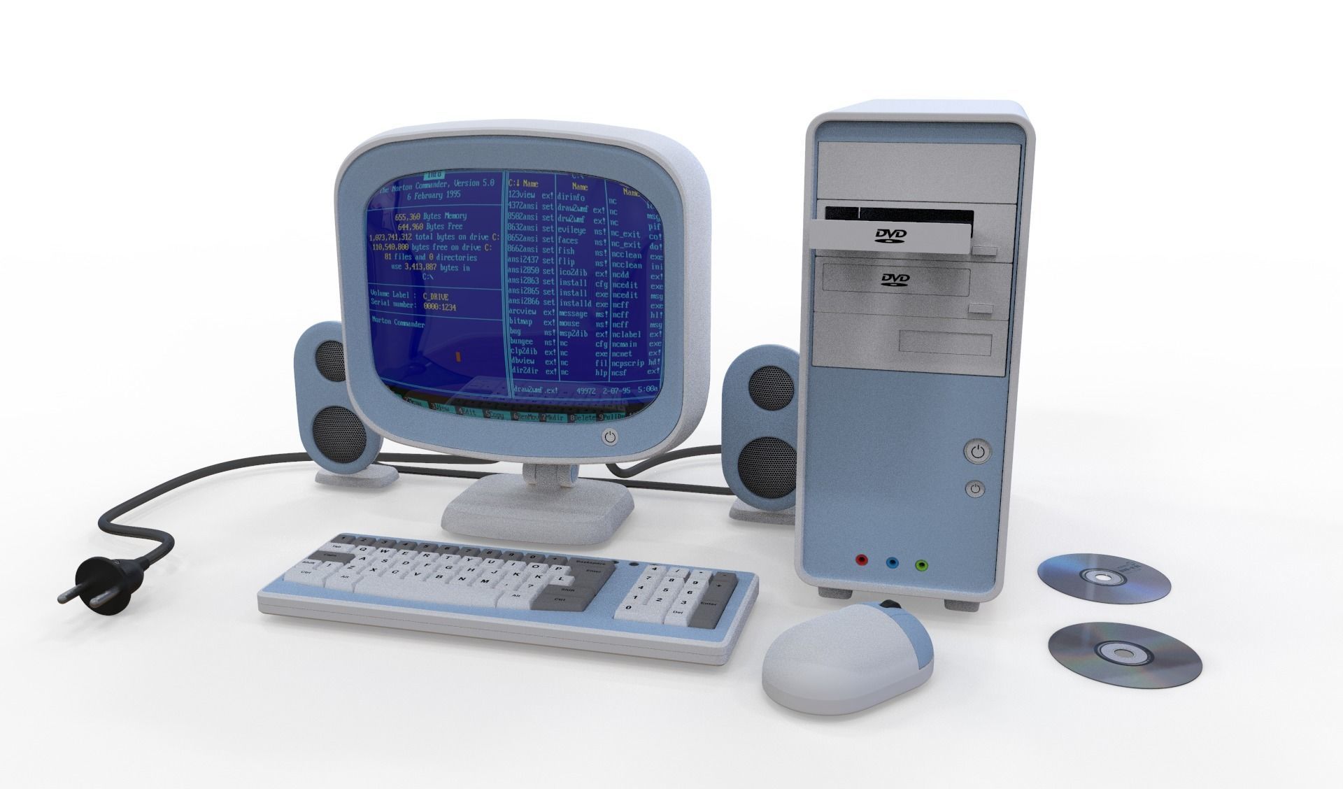 pc set Cartoon Computer  3D model_4