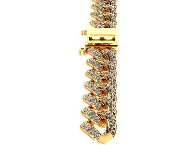 cuban chain bracelet chain necklace diamond cz STL  3D model