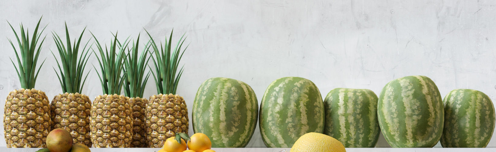 Fruit Set fruits and vegetables 3D model_2