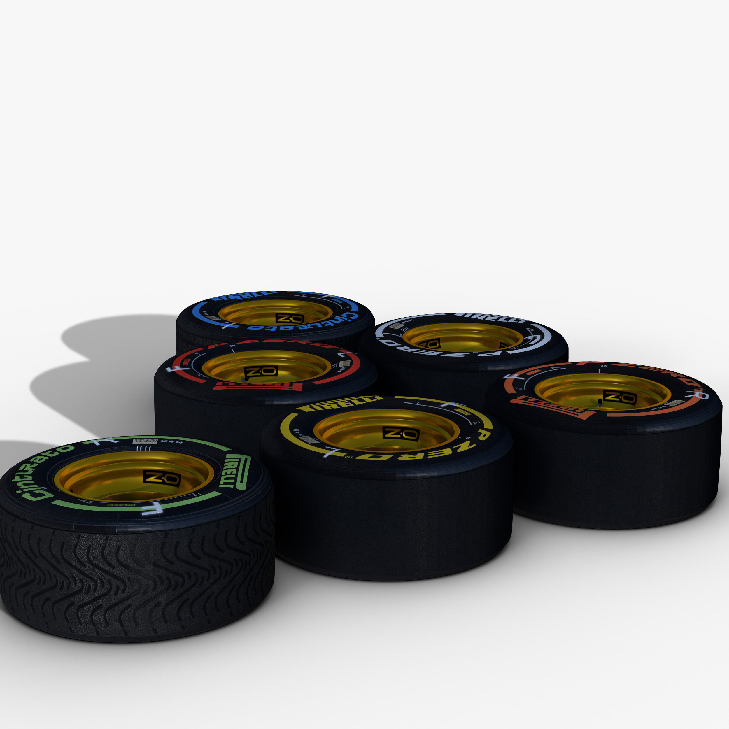E23 Front tyre set Low-poly 3D model_4