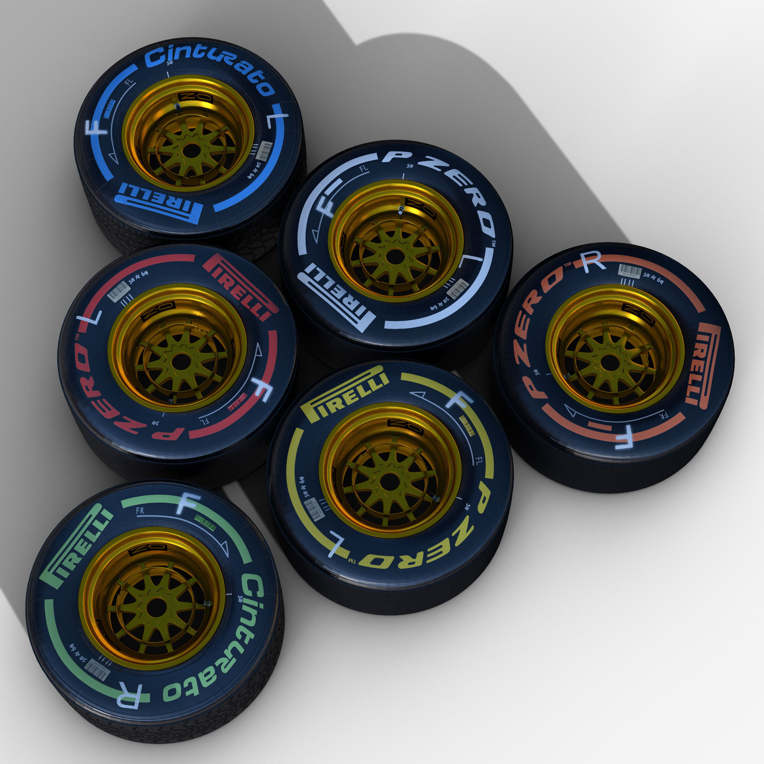 E23 Front tyre set Low-poly 3D model_1