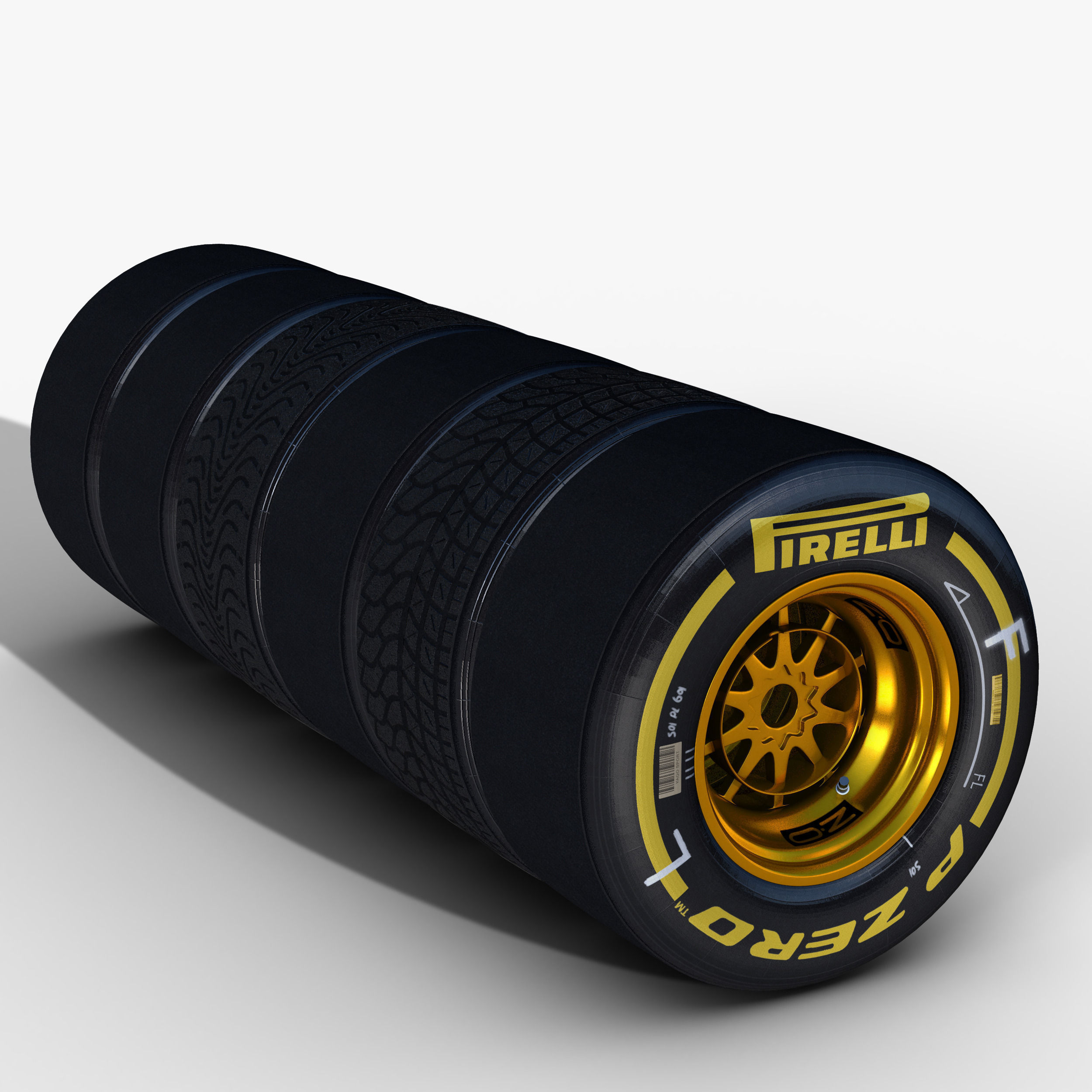 E23 Front tyre set Low-poly 3D model_3