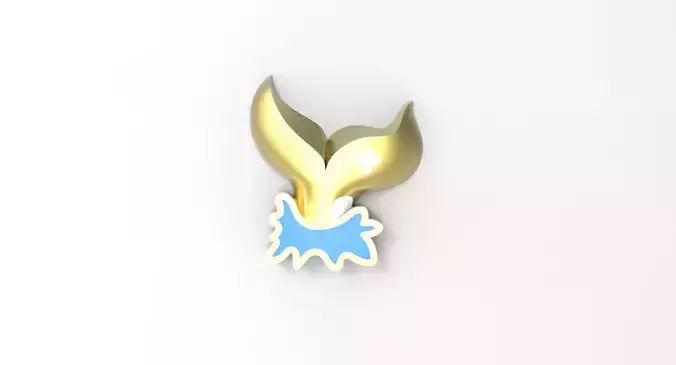 Necklace gold and logo 3D model