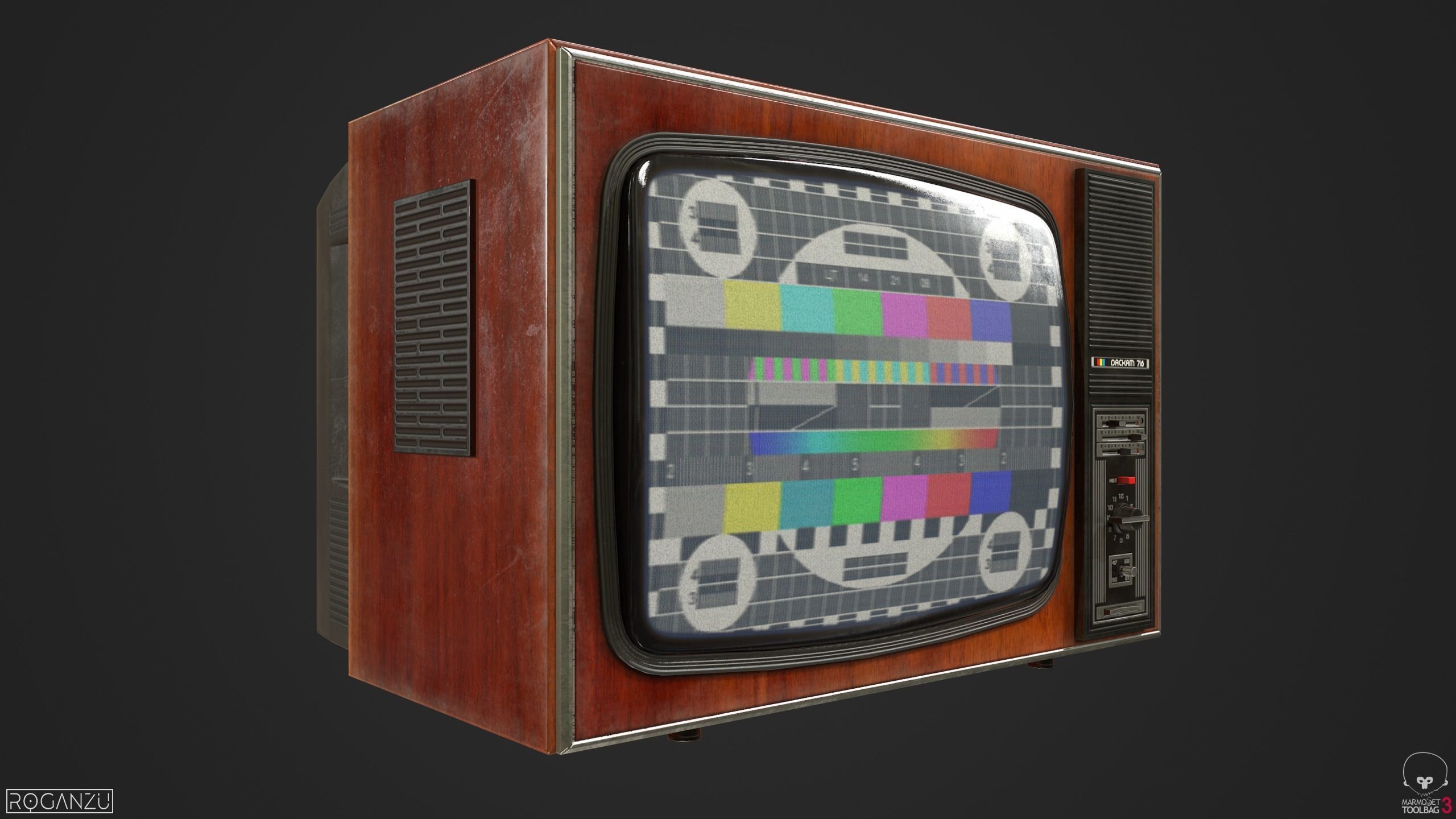 Soviet television Raskat PBR Low-poly 3D model_5
