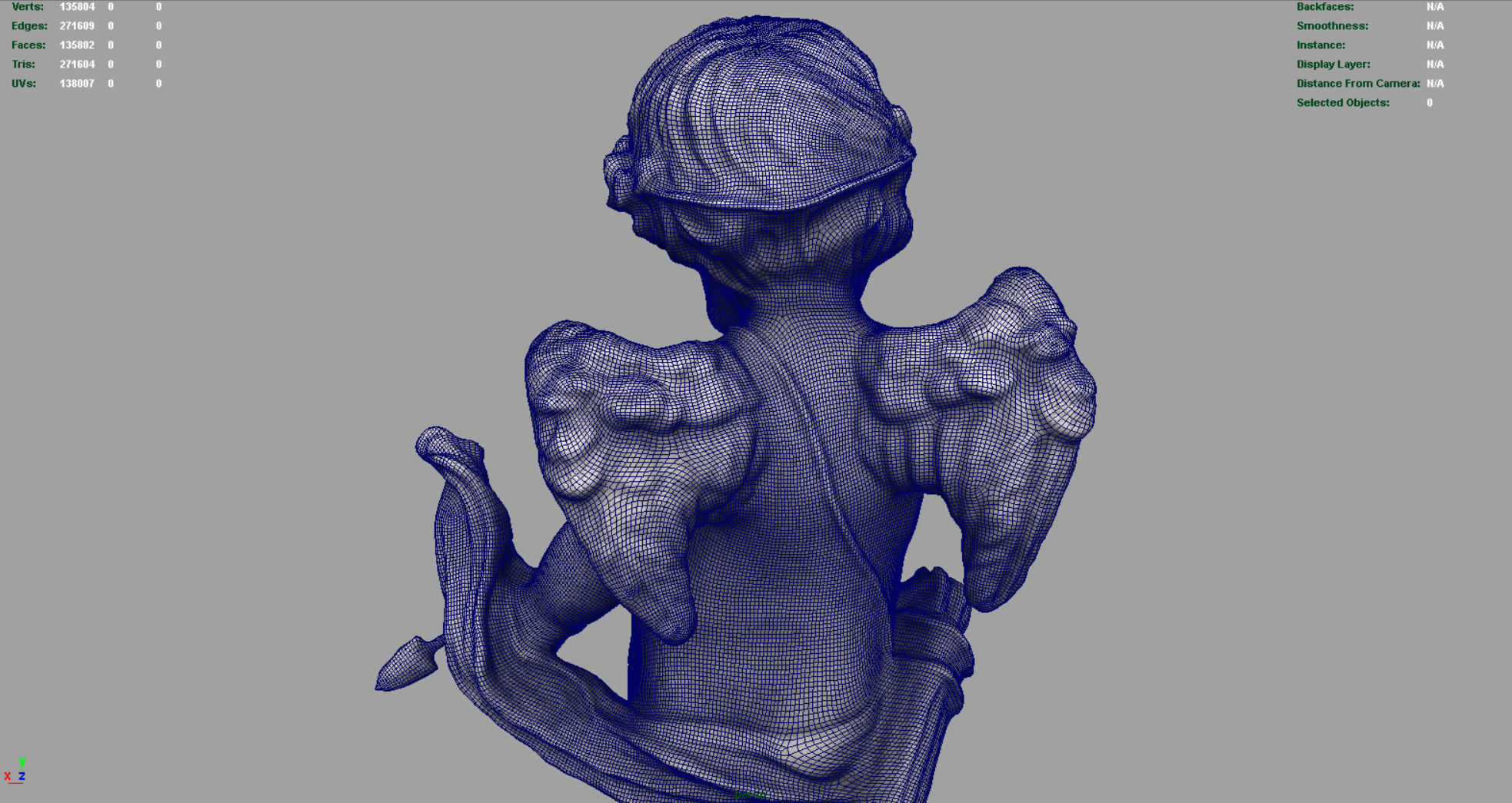 Cupid Statue Low-poly 3D model_9