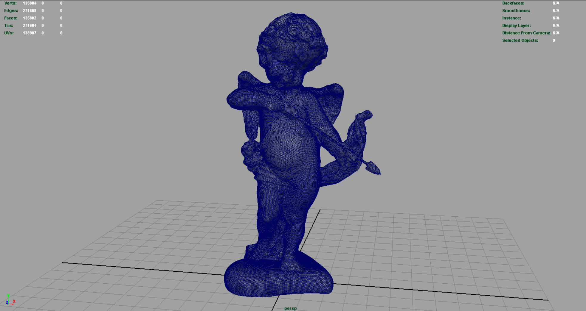 Cupid Statue Low-poly 3D model_6