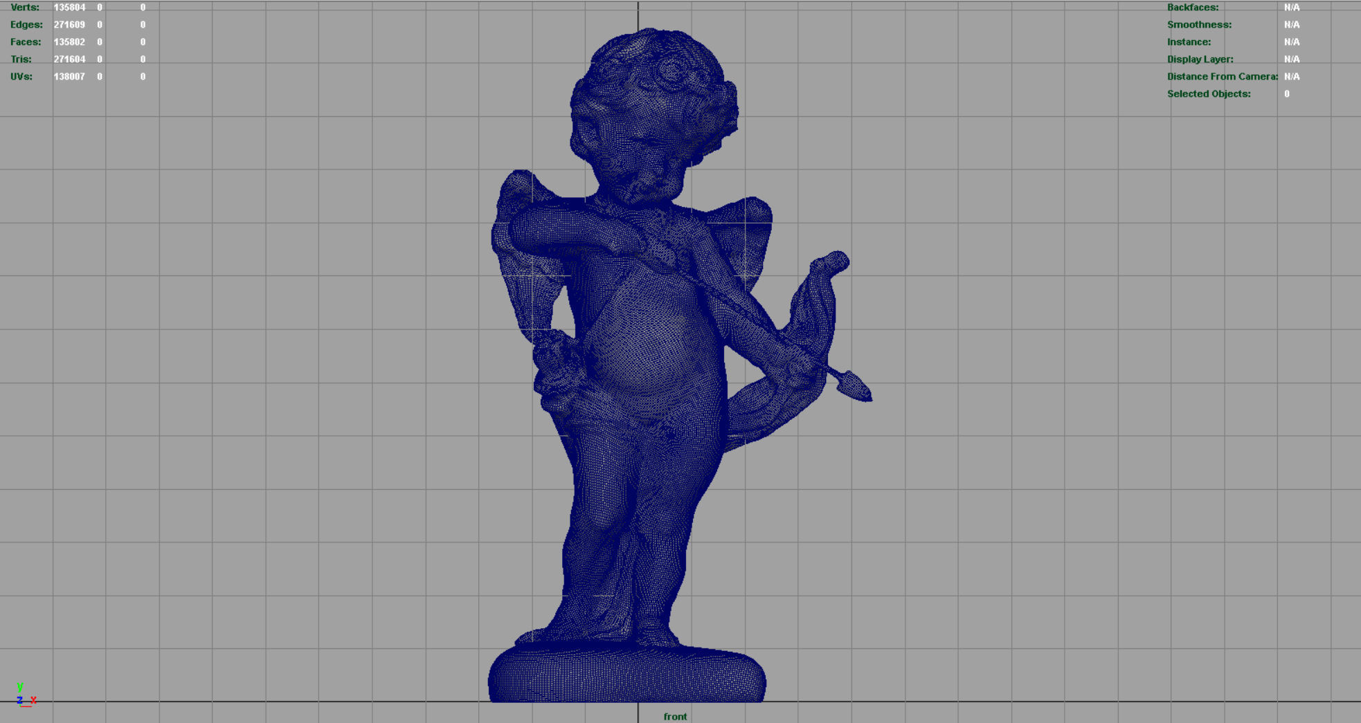 Cupid Statue Low-poly 3D model_13