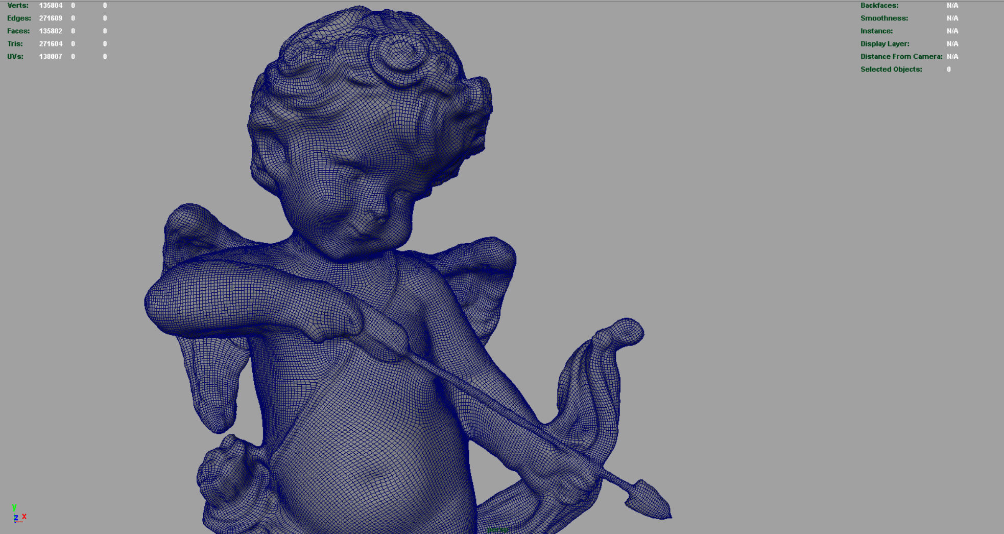 Cupid Statue Low-poly 3D model_15