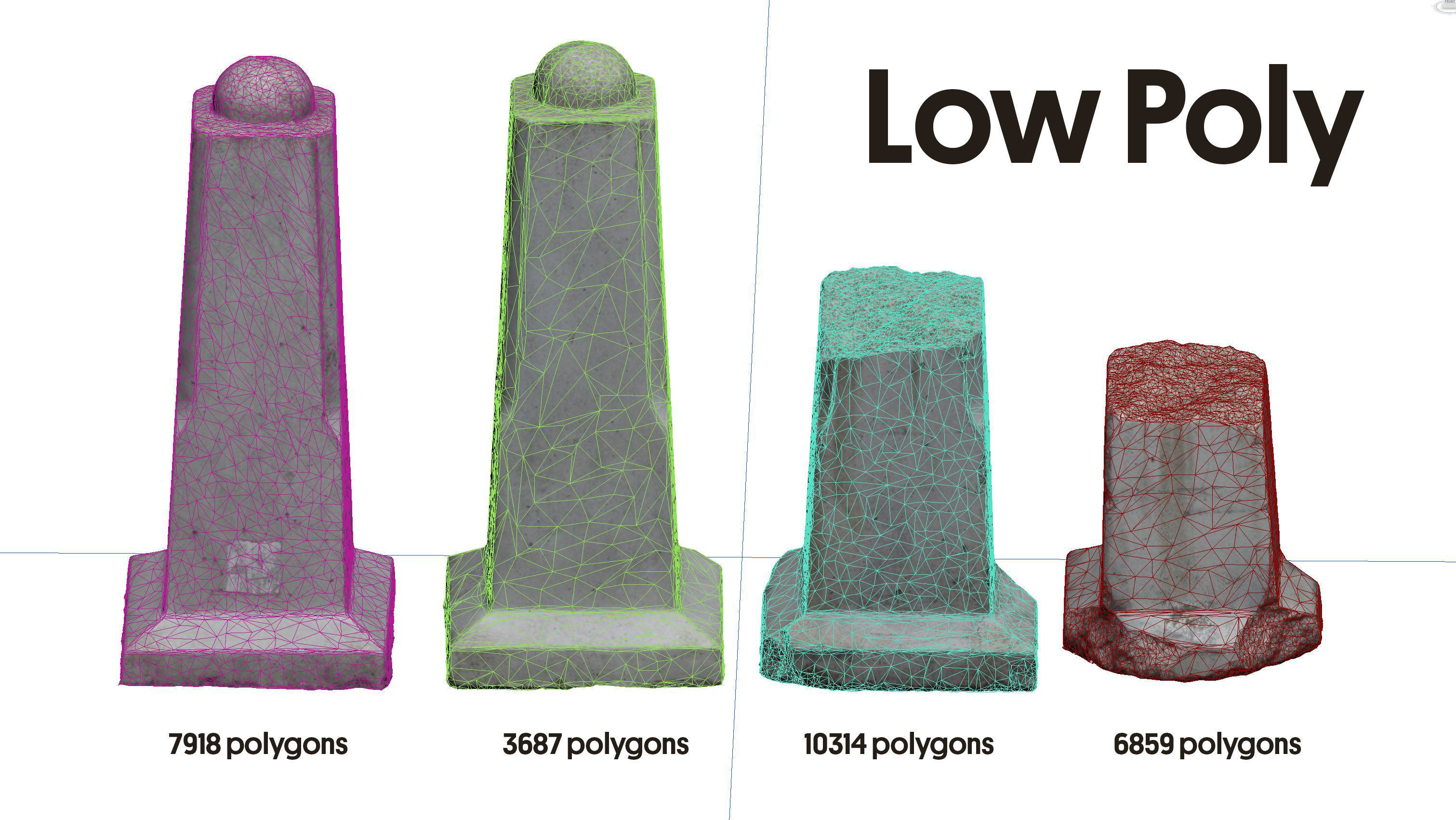 Street concrete barrier Low-poly 3D model_7