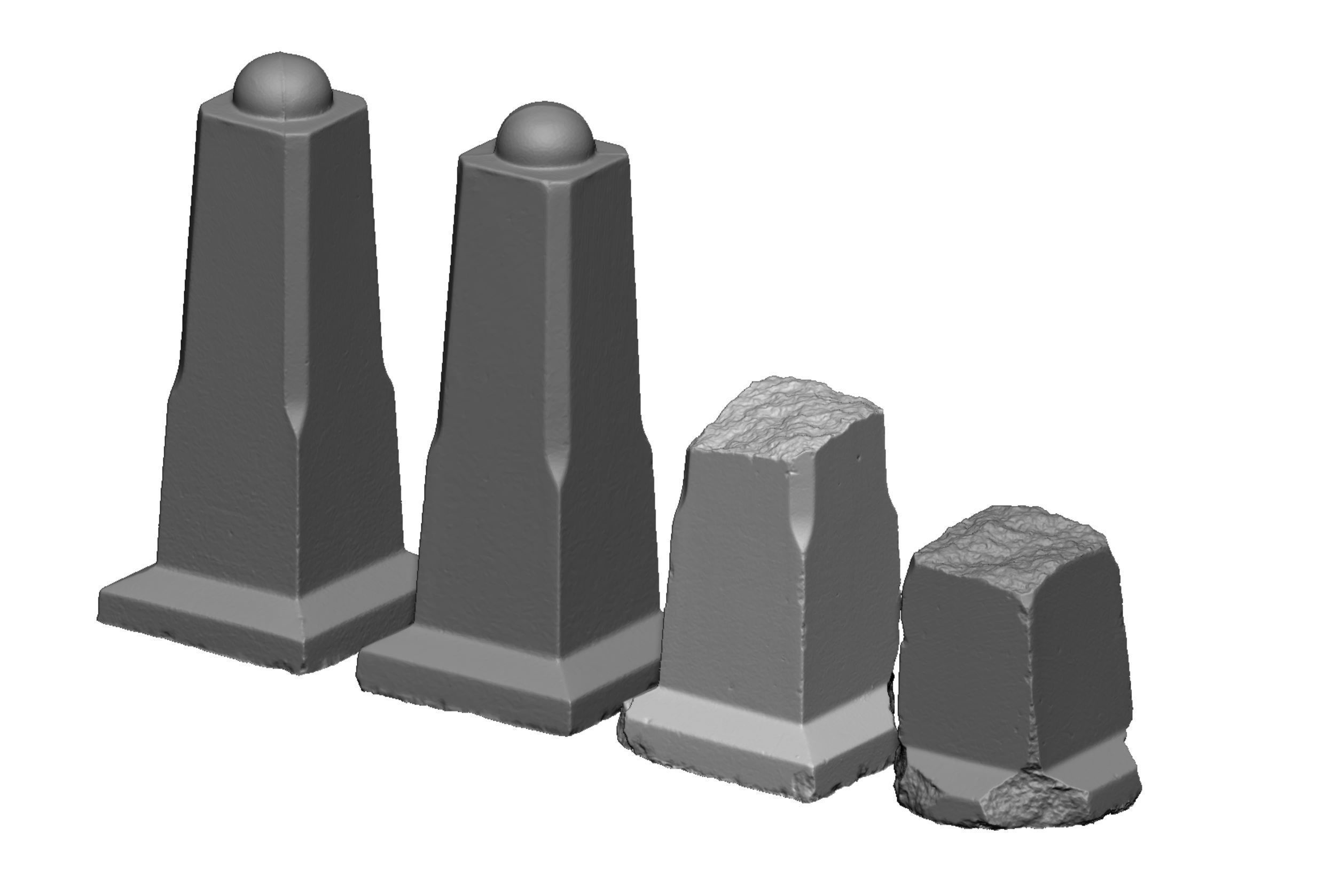 Street concrete barrier Low-poly 3D model_9