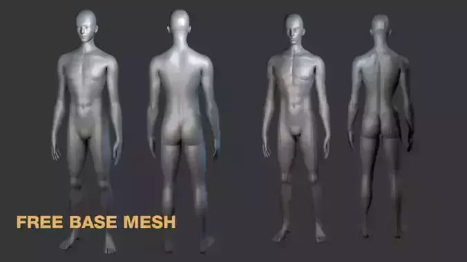 free base man mesh Free 3D model
