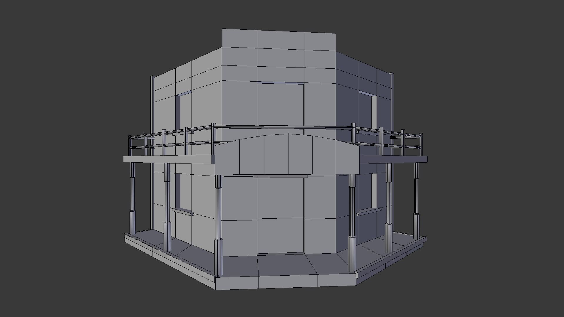 Old saloon  Low-poly 3D model_9