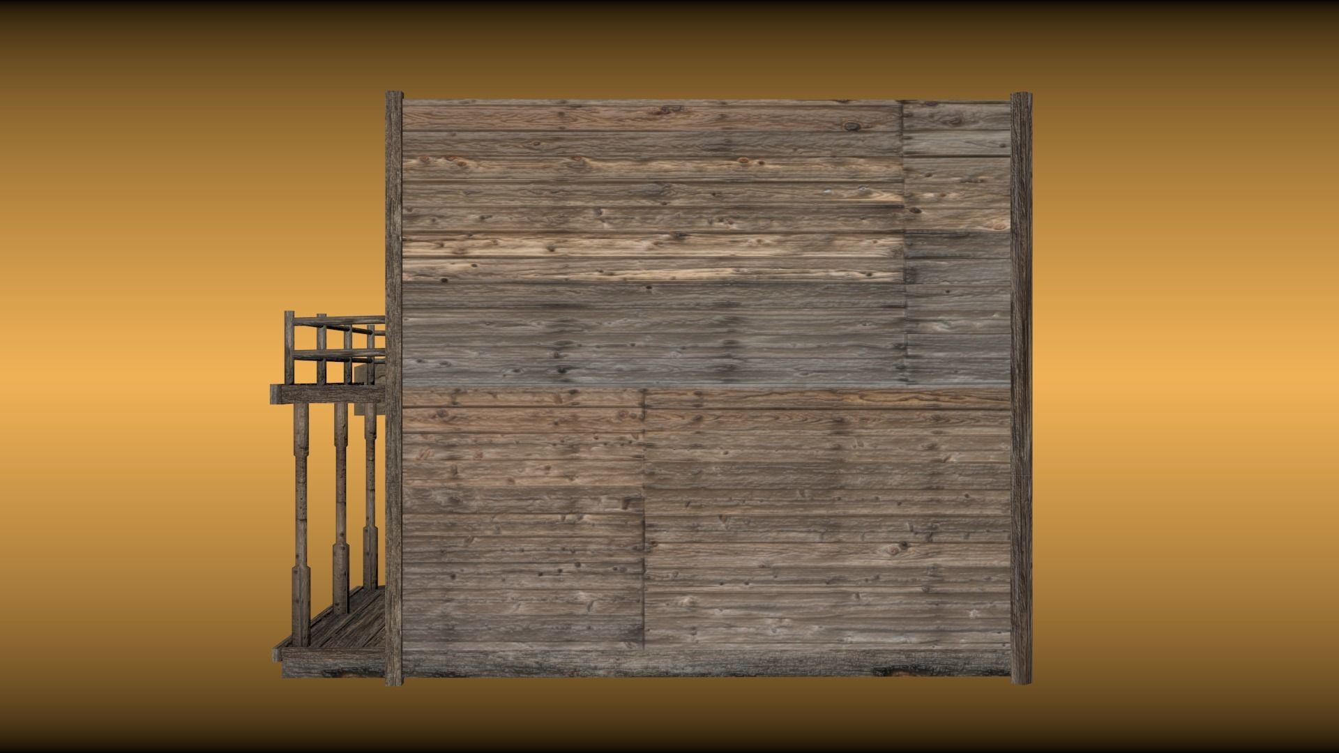 Old saloon  Low-poly 3D model_4