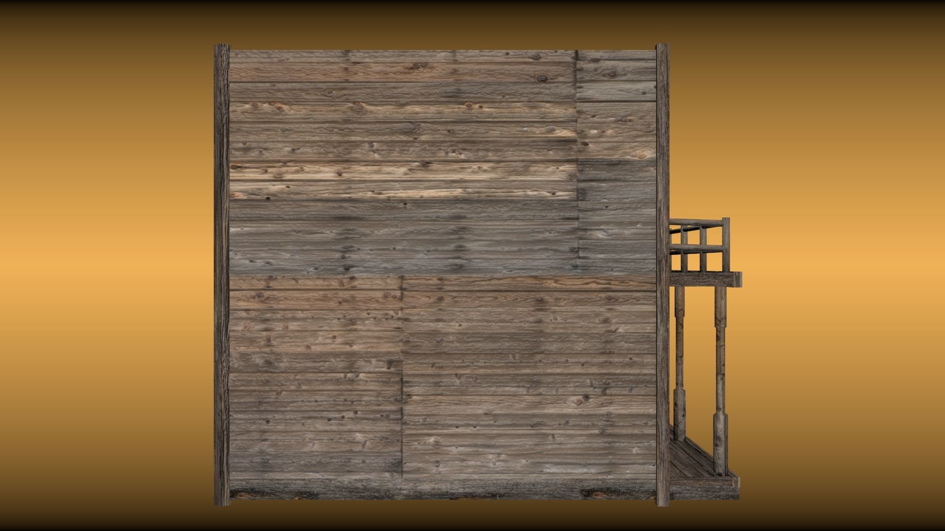 Old saloon  Low-poly 3D model_5