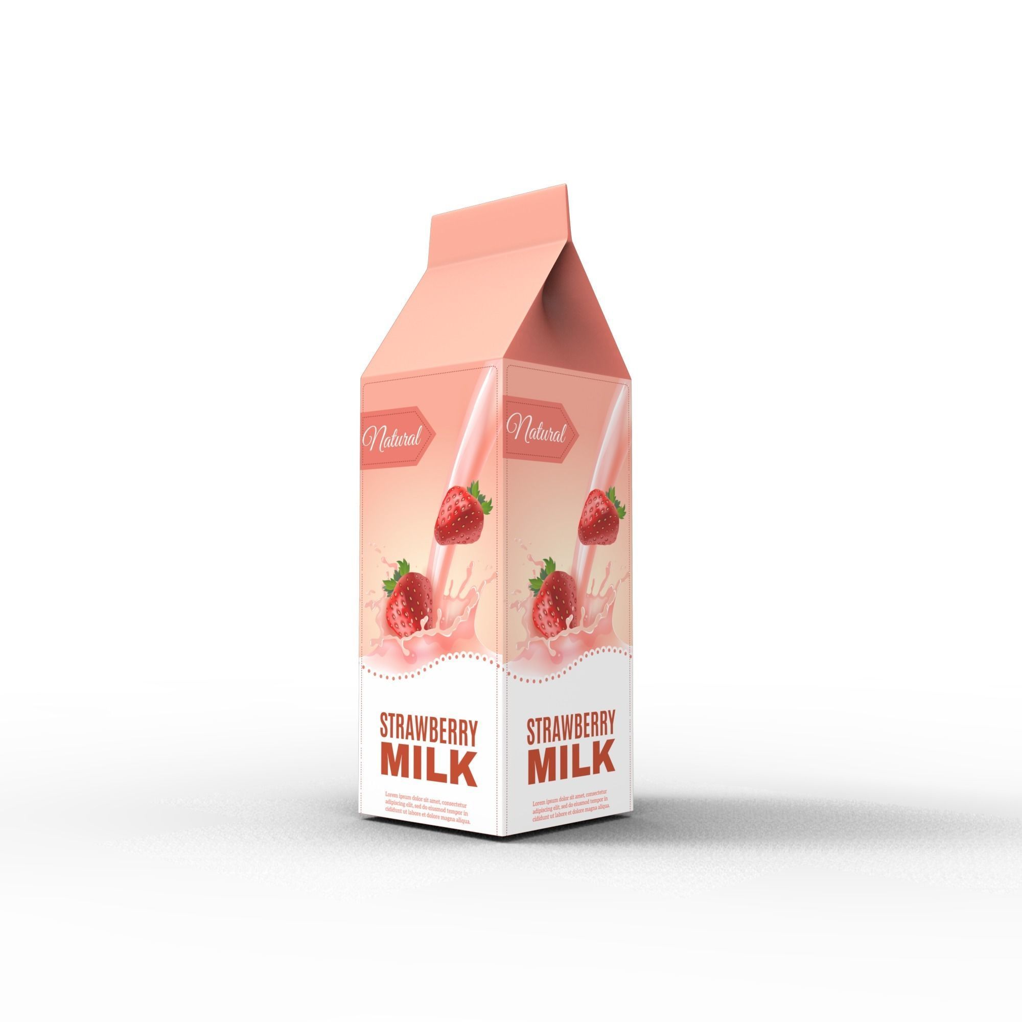 Milk carton model Low-poly 3D model_5