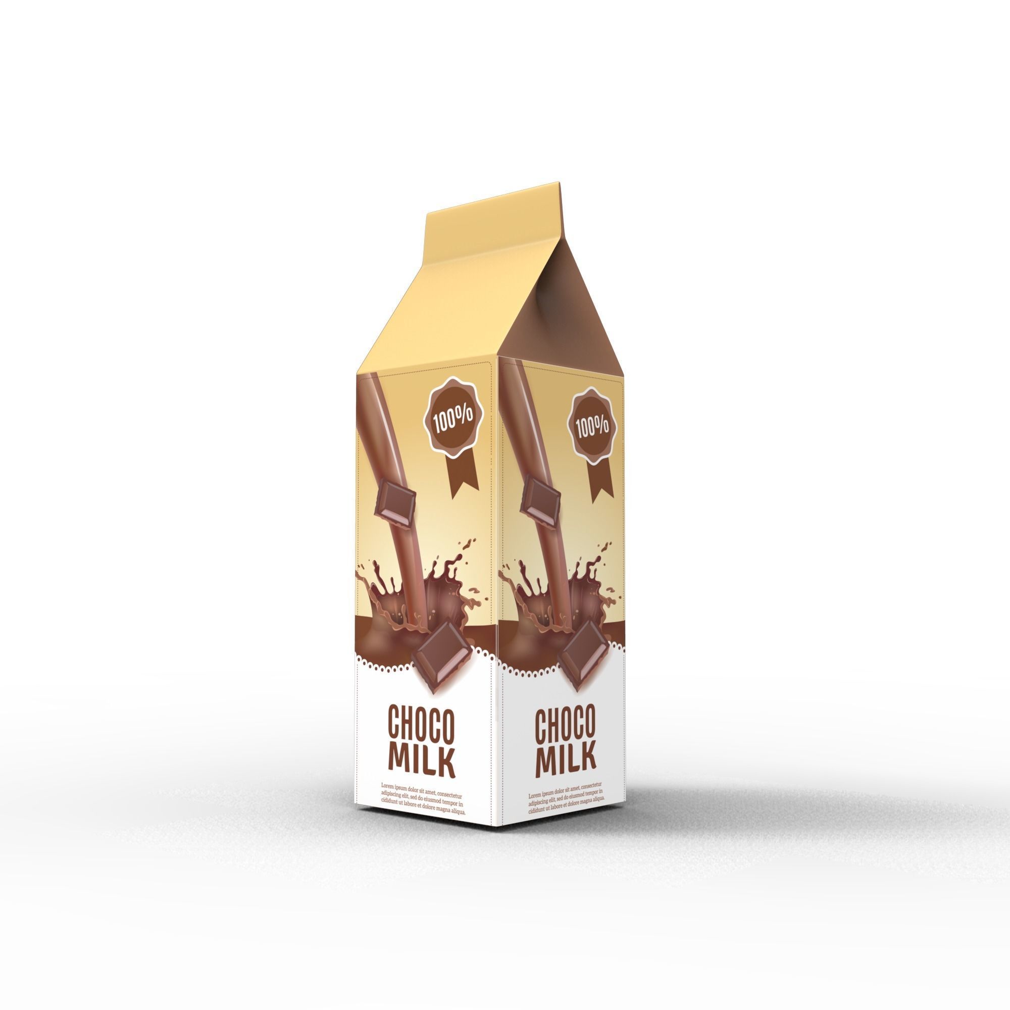 Milk carton model Low-poly 3D model_4