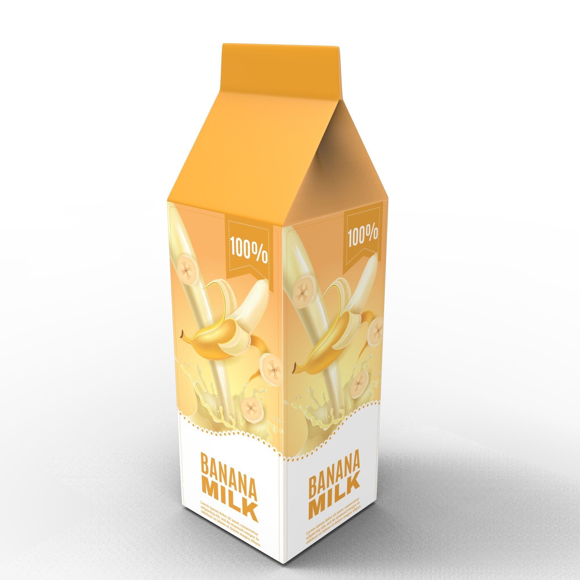 Milk carton model Low-poly 3D model_6