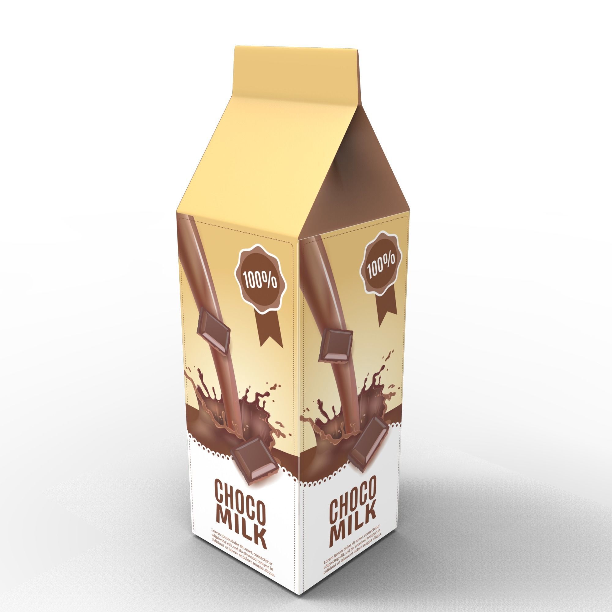 Milk carton model Low-poly 3D model_7