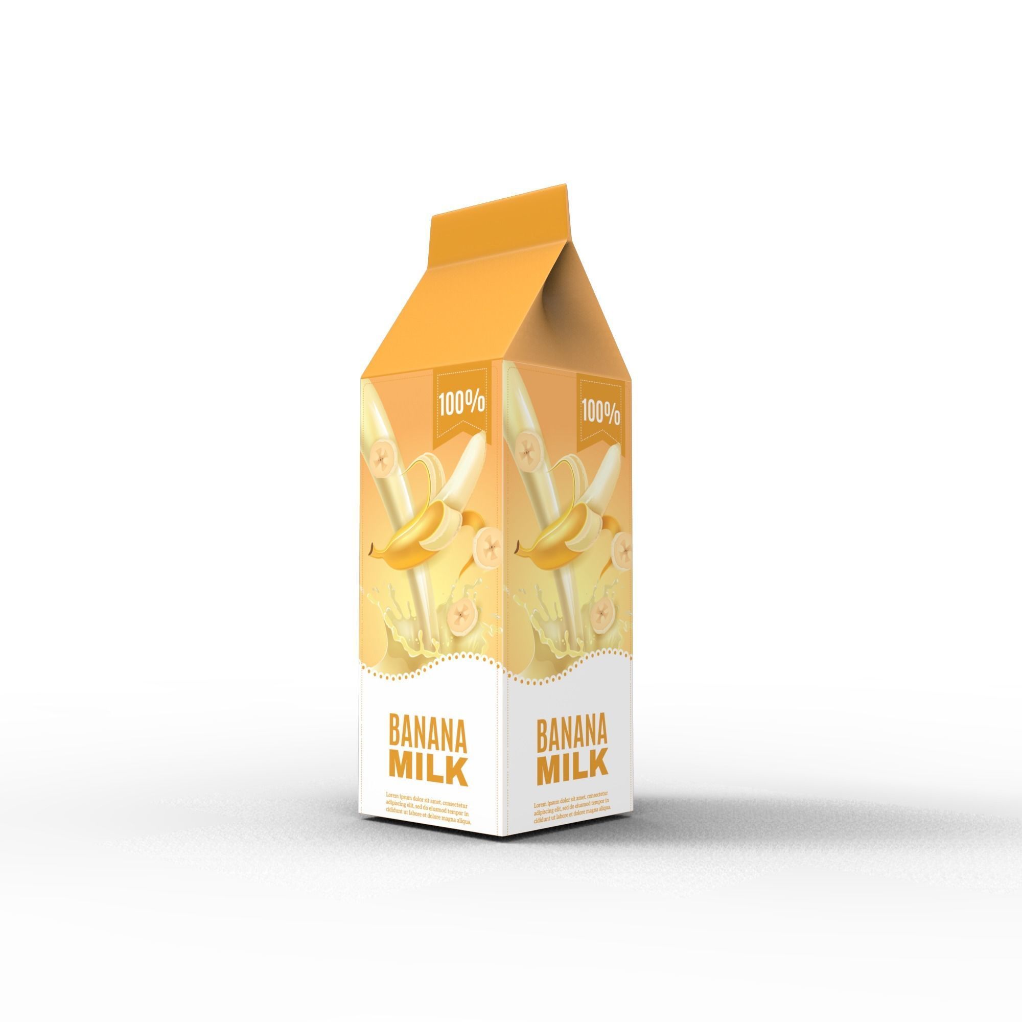 Milk carton model Low-poly 3D model_3