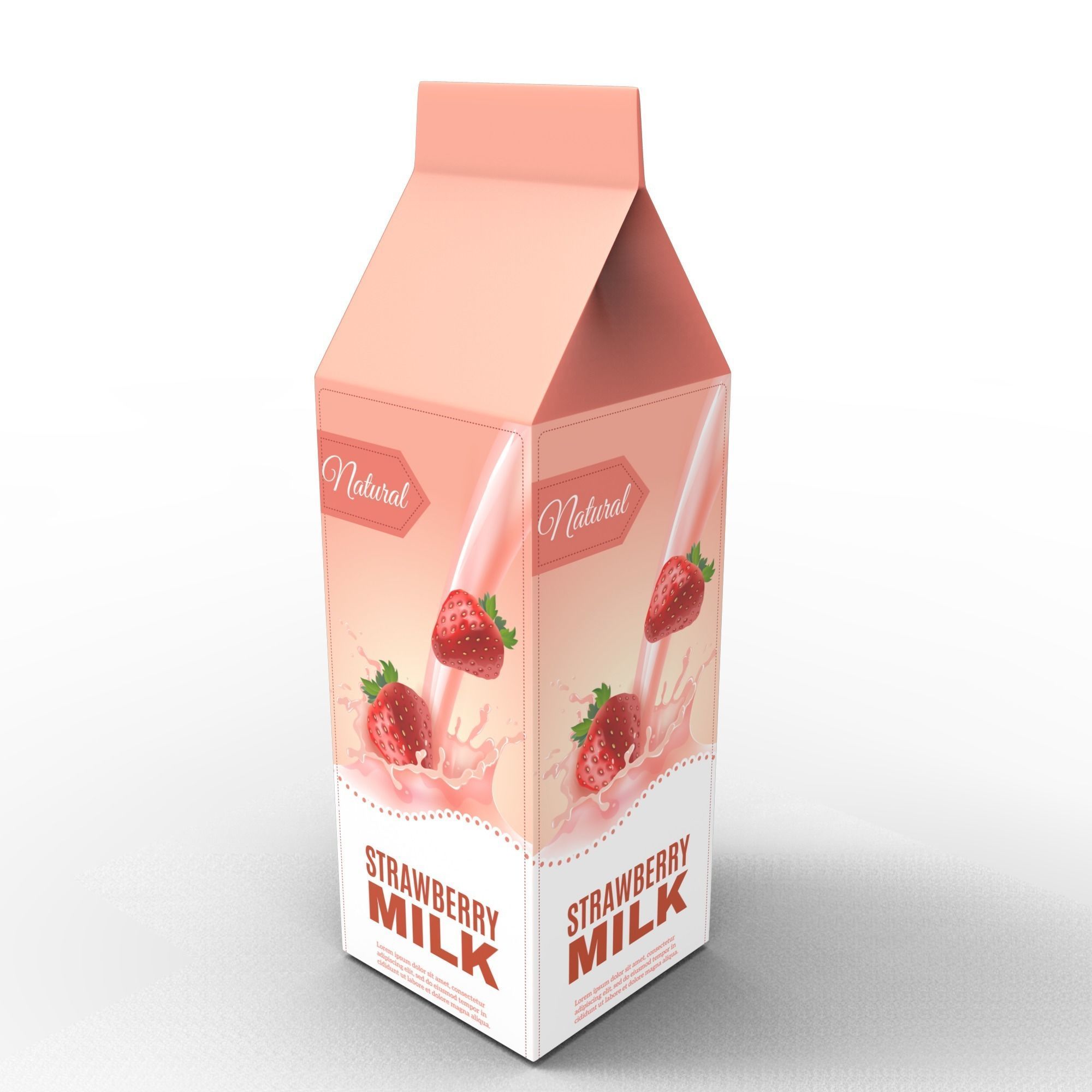 Milk carton model Low-poly 3D model_8