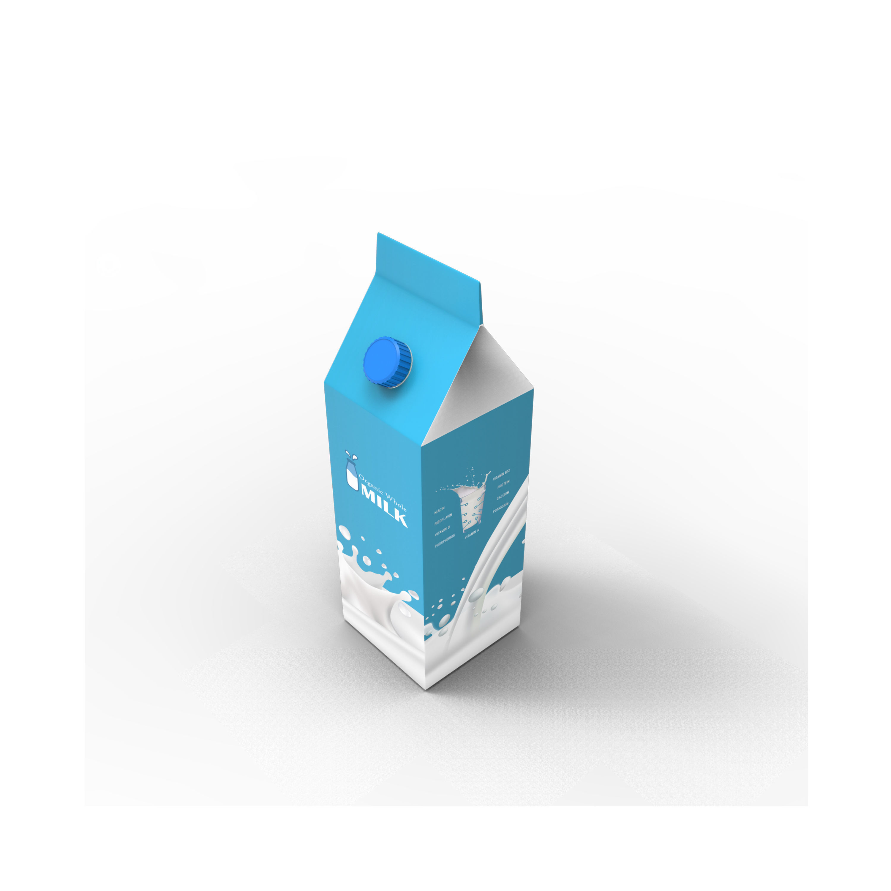 Milk carton model Low-poly 3D model_9