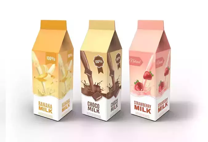 Milk carton model Low-poly 3D model